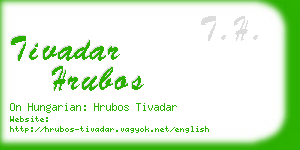 tivadar hrubos business card